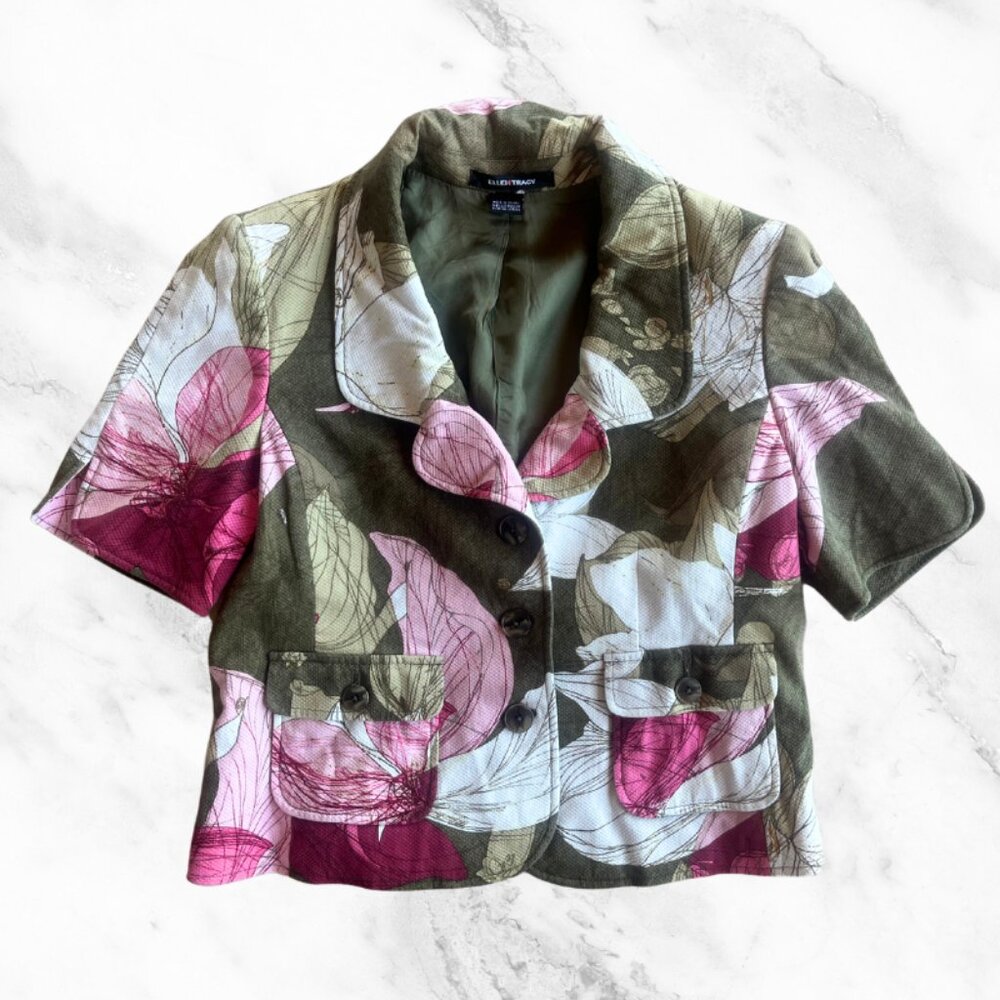 Ellen Tracy Women's Size 8 Floral Suit Business Professional Jacket Blazer